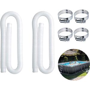 Swimming Pool Replacement Hose,59” Long 1.25" Diameter Filter Pump Hose for Intex Pools,Compatible with Pump Model 607, 637. (2)