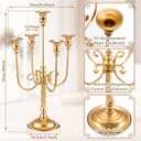 Rtteri 6 Pcs Gold Candelabra Candlestick Holder Metal Candle Stand Candelabra for Taper Candles Table Centerpieces Wedding Christmas Holiday Birthday Party (9.45 x 9.45 x 19.7 Inch,5 Arm)
