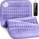 Heating Pad for Back Pain Relief - 33"x17" Extra Large Electric Heat Pad,6 Heat Settings &4 Auto Off, Machine Washable,Overheat Protection,for Shoulders,Neck,Period Cramps,Gifts for Women Mom [Purple]