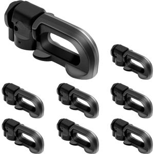 8Pack L Track Double Stud Fitting Black, L Track Tie Down, L-Track Accessories for Truck Bed,Trailer Cargo Control,Pickup, RV, ATV Breaking Load 5500Lbs (8D)