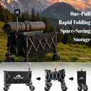 56.7" Extra Long Collapsible Wagon Cart with Open Tailgate