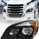 Halogen Headlights Compatible with 2018 2019 2020 2021 2022 2023 2024 Freightliner Cascadia Replacement Headlamp with Bulb A6601512004 Left Driver Side