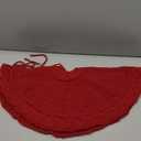 yuboo 24" Burgundy Red Christmas Tree Skirt - Mini Maroon Knit Table Top Skirt for Small Trees, Vintage Farmhouse Xmas Valentines Tree Decorations