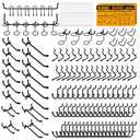 286-Piece Extra Thick Pegboard Hooks Set, 1/4" Heavy Duty Black Peg Board Organizer Accessories, Metal Pegboard Accessories with Pegs Lock, Peg Board Hooks for Hanging