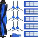 Spare Accessories Compatible for eufy 11S Max, 30C Max, 15C Max, G32 Pro, Robotic Vacuum Replacements: 1 Roller Brush 6 Side Brushes 5 Unibody Filter    or