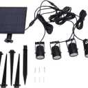 4-Pack Solar Spot Lights IP65 W aterproof 3000K Warm White Outdoor Landscape Lights with 270 Adjustable Heads Detachable Solar Panel for Garden Pathway