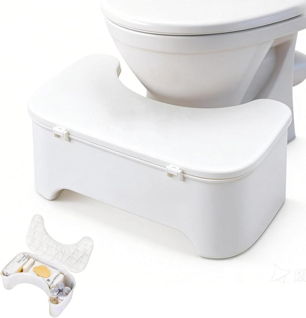 ACEQLYT New Upgrade Storage Toilet Stool Squat Adult, Poop Stool for Bathroom, Non-Slip Step Stool