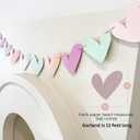 Paper Heart Garland Pre-Strung (No DIY!) Conversation Heart Garland Pastel Valentines Decor, 11 Foot Paper Banner for Galentines, Baby Showers, Weddings, and Valentines Day Decorations