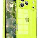 Tzomsze Case Compatible with iPhone 17 Pro Max Clear Case,Camera Protection,Reinforced Corners TPU Slim Shockproof Case Cover for Women Girls 6.9 inch-Transparent Neon