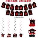 Roetyce Graduation Decorations Men Women, Black Red Congrats Grad Door Banners Balloons Hanging Swirls Centerpieces, Red Class of 2026 Party Supplies Indoor/Outdoor, Graduation Photo Backdrop