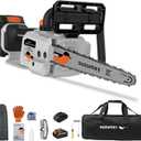 SUZUME Battery Chainsaw 12 Inch, 21V 2x4.0Ah Batteries 2 x Chains Electric Chain saw Cordless with 33 Ft/s Powerful Cutting Auto Oiling for Pruning Fallen Tree Cleaning Wood Cutting DIY