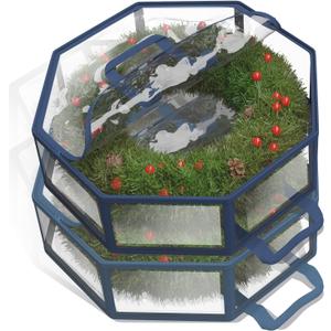 Hearth & Harbor Wreath Storage Container - Clear Christmas Wreath Storage Bag, Dual Zipper and Handles - 36" Premium Wreath Storage Organizer Box (36" - 2 Pack)