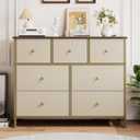 Fabric Dresser for Bedroom with 7 Drawers, Chest of Drawers, 11.8"D x 39.3"W x 31.6"H