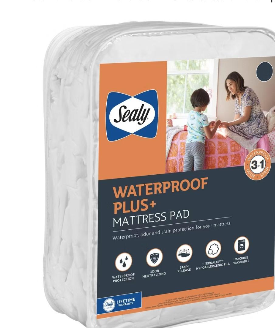 Sealy Full Waterproof Mattress Pad: Microfiber, Fits Up to 18" Depth, Machine Washable, Stain-Resistant