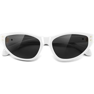 FEISEDY Trendy Cat Eye Sunglasses for Women Men, Retro Narrow Cateye Frame Chic Womens Sunnies B9180