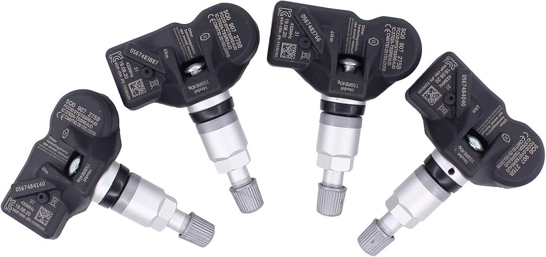 NewYall 4Pcs 433MHz TPMS Tire Pressure Monitoring System Sensor for Tiguan Beetle Eos Golf Jetta Passat Touareg Amarok A3 Q3 Q5 A6 TT A7 Q7 R8 RS5 911 Cayman Cayenne Panamera 5Q0907275B