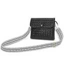 BBORGDC Small Black Crossbody Bag, Travel Purse Women's Handbags, Dual-Layer Design Over The Shoulder Bags For Women, Black Weave Envelope Purse For Walking, Travel, Daily Commute, Gift