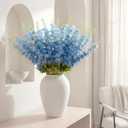 Suncalla 20 Pcs Delphinium Artificial Flowers - 33.5'' Long Stem Faux Flower Bulk - Fake Silk Delphinium Look Real Larkspur Flower for Wedding Home Tall Vase Table Decor(Blue)