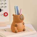 Pen Holder for Desk, Ceramic Capybara Cute Pencil Holder, Makeup Brush Holder, Desktop Organizer Storage Pen Cup for Office Home Decor
