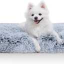 Vonabem Small Dog Bed Crate Pad 24 inch, Washable Puppy Bed, Soft Plush Pet Crate Beds, Anti-Slip Cat Bed, Dog Mats for Sleeping, Kennel Pad Grey