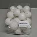 Lulu Home Christmas Ball Ornaments, 24 Ct 2.36" Pre-Strung Hanging Ornament Decorations, Xmas Shatterproof Plastic Balls for Holiday Party Wreath Garlands Trees, White