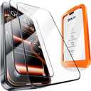 Unbreak Top 9H+ Glass for iPhone 17 Pro Screen Protector(13FT Military Grade Shatterproof, Longest Durable) Screen Protector 17 Pro Tempered Glass, Full Coverage,Easy Installation, 2 Pack (Clear)