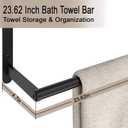 VOTZAAQ Towel Racks for Bathroom, 24 in Black Towel Shelf with Double Towel Bar, 3 Tier Stainless Steel Towel Storage, Bath Towel Holder Wall Mounted for Lavatory Organizer Decor RV Camping