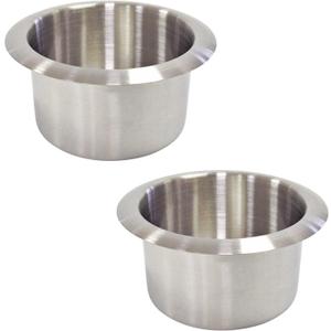 Stainless Steel Drop-in Cup Holder, 2pcs Single Car Cup Drink Holder Poker Table Drink Holder Computer Desk Ashtray for Sofa Boat Rv Couch Recliner Car Truck Poker Table