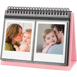 Photo Album for Fujifilm Instax Wide 300 Camera, Polaroid 600 Photo Album, Albums for Polaroid Now+ Now OneStep2 OneStep+ 600 Instant Film Camera, POP Lab Instant Print Camera (64 Pockets pink)
