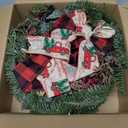 Christmas Wreath with Lights, 18 Inch Lighted Outdoor Christmas Wreath - Prelit Winter Xmas Door Wreath with Berry, Pine Leaf for Thanksgiving Holiday Wall Window Decorations
