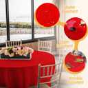 BRILLMAX 6 Pack Red Round Tablecloths 120 Inch for 60 Tables - 150 GSM Polyester Fabric, Floor Length Drop, Water, Stain & Wrinkle Resistant Cloth Cover for Wedding Reception Banquet Dining Party