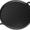 Cast Iron Pizza Pan - 14-Inch Baking Pan for Oven, Stovetop, Grill, or Campfires - Durable, Even-Heating, Versatile Cast Iron Griddle by Home-Complete