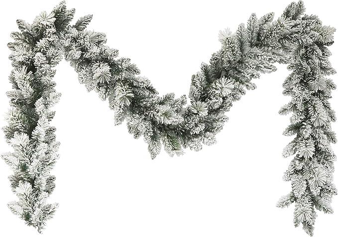 9FT Real Touch Christmas Artificial Garland for Home Fireplace Indoor Holiday Decor