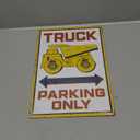Hasbro Tonka Truck Parking Only Metal Sign - Fun Vintage Tonka Wall Decor for Kids' Bedroom or Garage (White/Yellow)