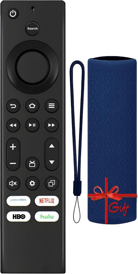 Compatible with Toshiba Smart tv Remote, Compatible with Insignia tv Remote Control. No Setup Needed (Excludes Voice Function) (Not for F. Stick) Free Blue Cover