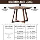 Round Fitted Tablecloth with Elastic Edge, Flannel Backed Vinyl Tablecloths, Wipeable Waterproof Plastic Table Cloth Fits 27" - 32" Round Table for Dining, Camping, Indoor and Outdoor, Beige