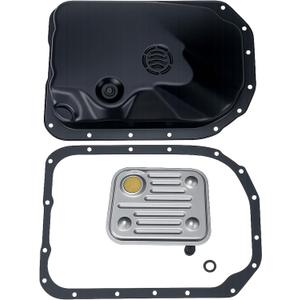 Transmission Oil Pan Kit w/Filter & Rubber Seal for Chevy Silverado Suburban Tahoe Cadillac, 4L80E 4L80 Transmission, Includes Gasket & OE 24204277 24208847 24210468, Replaces 24204278 265-810