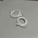 MRGLAS USB C to USB C Cable 60W 3.2A [2-Pack, 6.6+6.6FT] Type C Cable Right Angle Gold-Plated Nylon Braided Cord for iPhone 16 Pro Max 15 Plus Samsung S25 S24 S23 S22 iPad Pro MacBook (White)