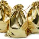 Pack of 100 3.54"x4.72" Heavy Duty Gold Drawstring Organza Jewelry Pouches Wedding Party Christmas Favor Gift Candy Chocolate Bags (Gold, 3.54"x4.72")