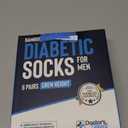 Doctor's Select Bamboo Viscose Black Diabetic Socks for Men - 6 Pairs Crew Stretch Top Mens Diabetic Socks | Moisture Wicking Diabetic Neuropathy Socks for Men | Black