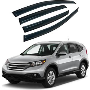 4PCS Rain Guards Window Visors Wind Deflector Fits for 2012-2016 Honda CR-V (CRV) SUV, Front & Rear Vent Visors, Outside Mount Vent Shade Shield 2013 2014 2015 (For 2012-2016 Honda CRV)