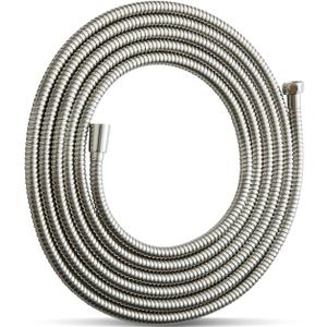 OFFO Shower Hose, 198 in Kink Free Stainless Steel Shower Hose Attachment Electroplating Handheld Shower Head Hose Flex Hoses Extension with Brass Insert & Nut for Pet Bathing Cleaning, Nickel Gray