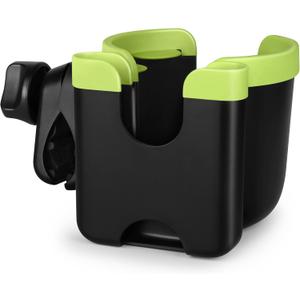 Accmor Stroller Cup Holder with Phone Holder, Bike Cup Holder, Universal Cup Holder for Uppababy Nuna Doona Strollers, 2-in-1 Cup Phone Holder for Stroller, Bike, Wheelchair, Walker, Scooter (Mix Green)