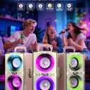 YIER Bluetooth Speaker, 240W Peak Loud Party Speaker with Big Bass, 20H Playtime, TWS, BT5.3, Large Portable Wireless Boom Box with LED Light for Outdoor Backyard Beach Home (Leather Pink)