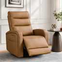 KISLOT Power Swivel Recliner Chair, Faux Leather Recliner 270° Rotation Modern Nursery Glider, Ergonomic Armrest & Side Storage Pocket, Comfortable Armchair for Living Room Bedroom & Nursery