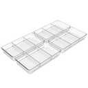 Cq acrylic Clear In Drawer Organizer Set With 12 Adjustable Size Compartments Plastic Drawer Dividers Organizer Bins for Bathroom,Bedroom,Vanity,Desk Drawer Makeup Organizer Trays,Set of 4