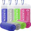 Sukeen Cooling Towel for Neck and Face (40"x12"), Microfiber Bulk Cooling Towels for Athletes Cooling Neck Wraps Instant Cooling Towels for Yoga,Gym,Golf,Running,Fitness and Workout (Dark Blue/Green/Pink/Grey)