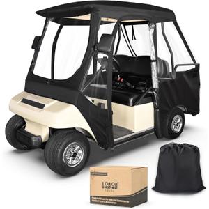 10L0L Golf Cart 4 Passenger Driving Enclosure for Club Car DS, 4-Sided Clear Window Rain Cover All Weather Waterproof Windproof Snowproof