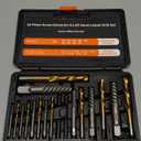 16Pcs Screw Extractor and Left Hand Drill Bit Set, Easy Out Broken Bolt Remover Reverse 6542/4341 HSS Steel Cobalt, Bolt Extractor Kit for Remove Stripped Screws, Damaged Bolts Studs