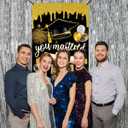 Masters Graduation Banner Class of 2026 Backdrop Sign Mastered It Congrats Grad Decor Black Gold Graduation Decorations for Home Party